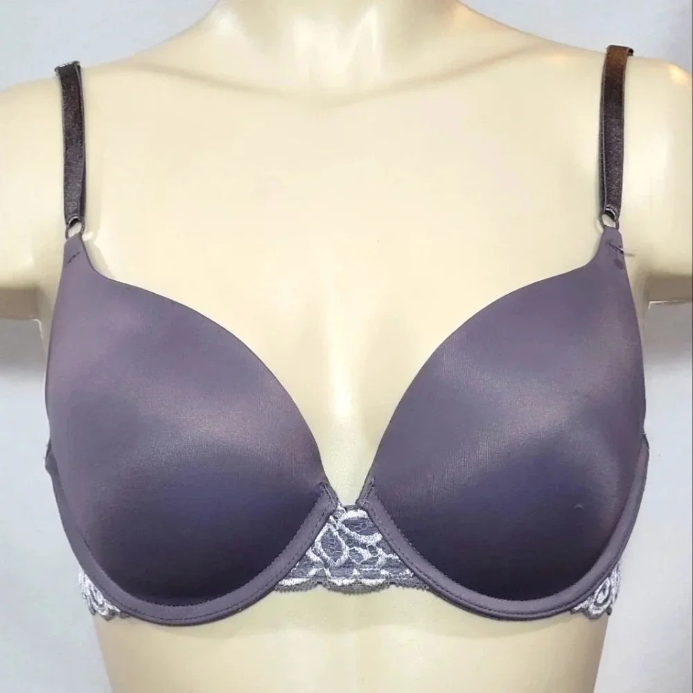 36D Maidenform Self Expressions Convertible Push UP Bra Gray NWT‎
